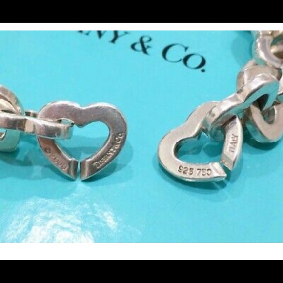 Tiffany & Co. 2000 Retired Vintage Interlocking Hearts 925 Silver Bracelet - Picture 8 of 9